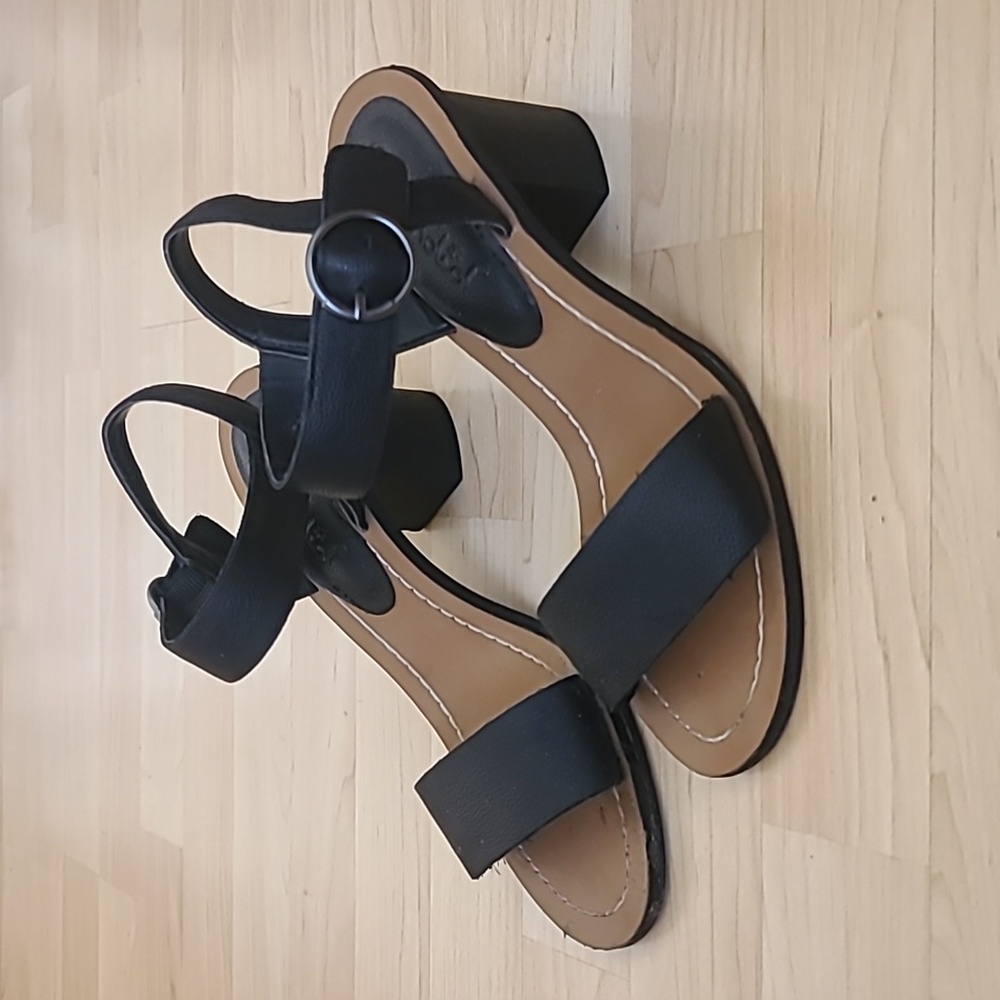 Splendid Black Adam Block Heels Ankle Strap with Buckle Closure Sandals Size 8 M